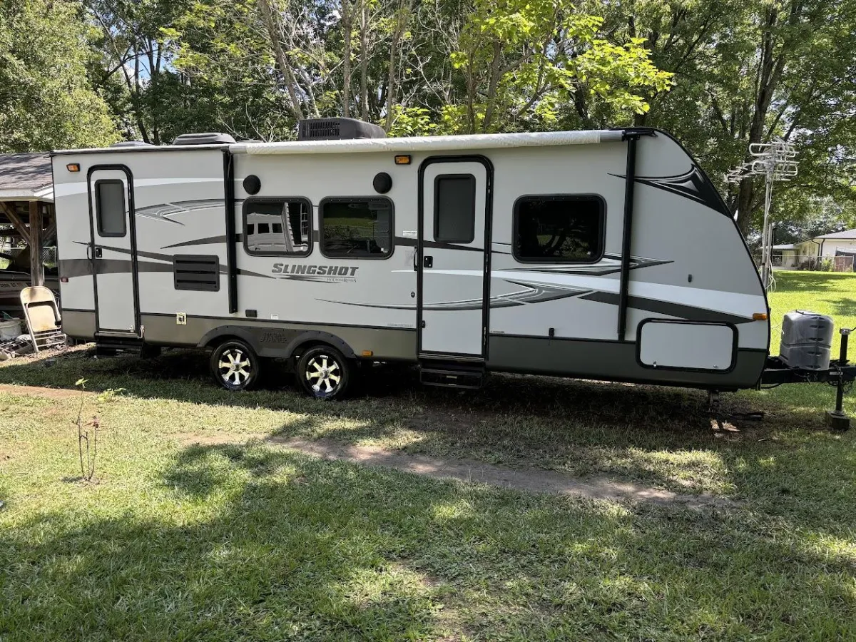 Medium-sized RV detailed by Tyree's Auto Detailing.